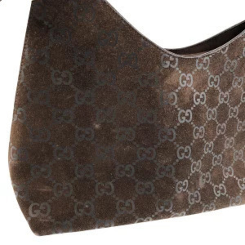 Gucci Bamboo Brown Suede Handbag Shoulder Bag - Picture 6 of 9